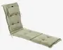 Lys beige, tykt polstret hynde designet til en liggestol eller solseng. Har quiltede sektioner for ekstra komfort, en justerbar hovedpude og stofsnore i siderne til fastgørelse på møblet. Hynden er opdelt i sektioner, så den passer til både sæde og ryg, og giver fuld længde støtte.
