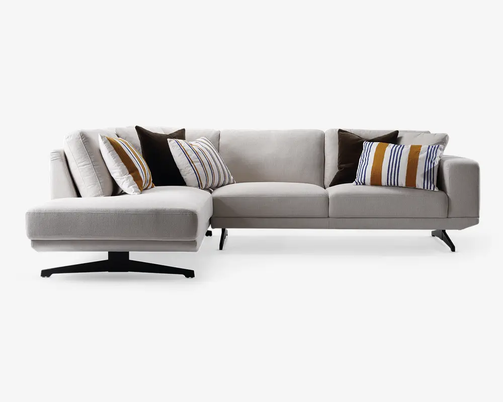 Sofa m. Åben Afslutning Beige Venstrevendt