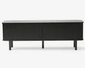 Tv-bord Cavo Sort Lakeret Eg Finer m/Jalousidøre