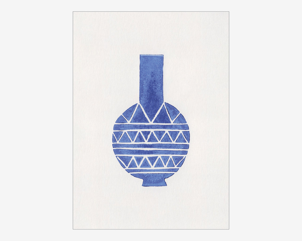 Plakat Linocut Vase A5