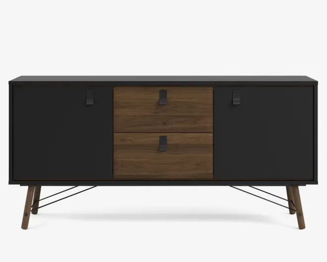 Skænk Ry B. 150 cm sort/valnød