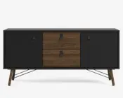 Skænk Ry B. 150 cm sort/valnød