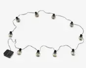 Solar lyskæde 10 pære 2,4m 