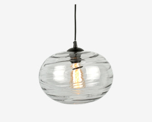 Loftlampe grå glas Ø. 28