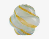 Bordlampe Stribet Gul/Hvid H.22 cm