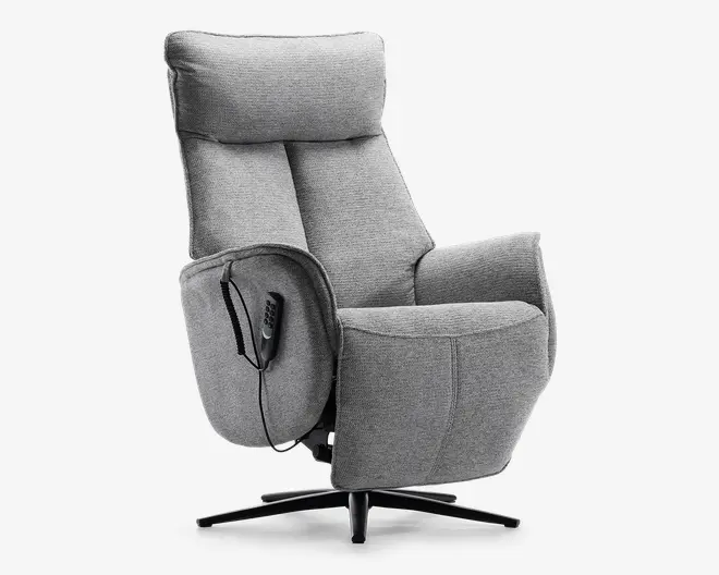 Drejestol m/indbygget skammel og 0-gravity