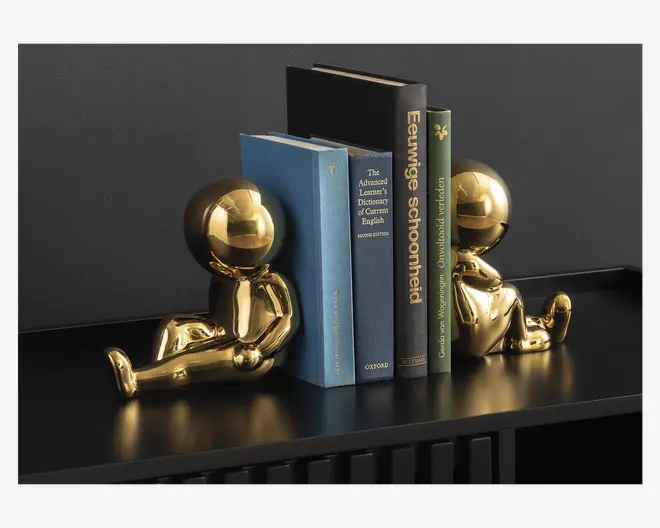 Bogstøtte Joey keramik guld H.17,2 cm