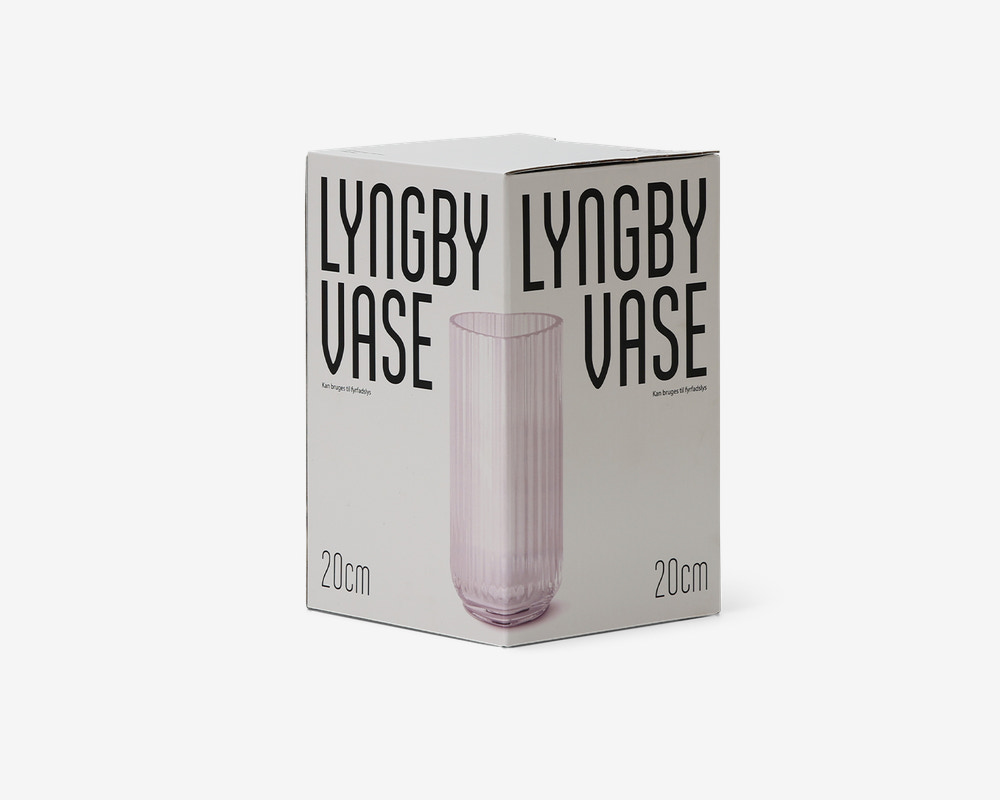 Lyngby vase glas pink H.20 cm 