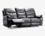 Sofa 3 pers med recliner sort