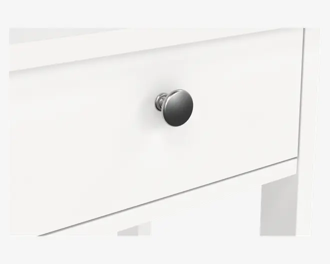 Sengebord Madrid hvid med 1 skuffe