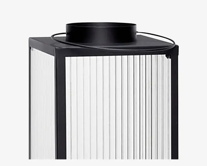 Lanterne Metal/Glas Sort H.25cm