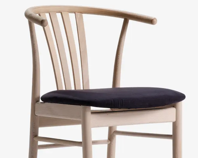 Spisebordsstol i massiv ubehandlet bøg