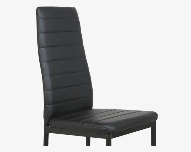 Spisebordsstol i sort kunstlæder