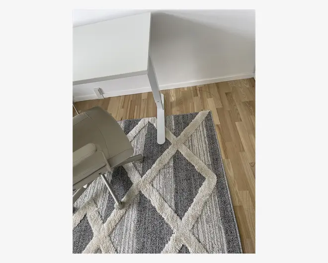 Tæppe Pisa mørk grå/hvid 160 x 200 cm