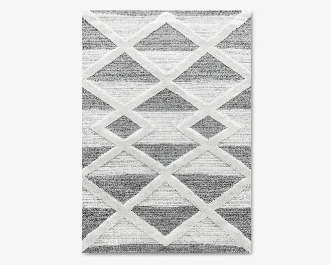 Tæppe Pisa mørk grå/hvid 160 x 200 cm