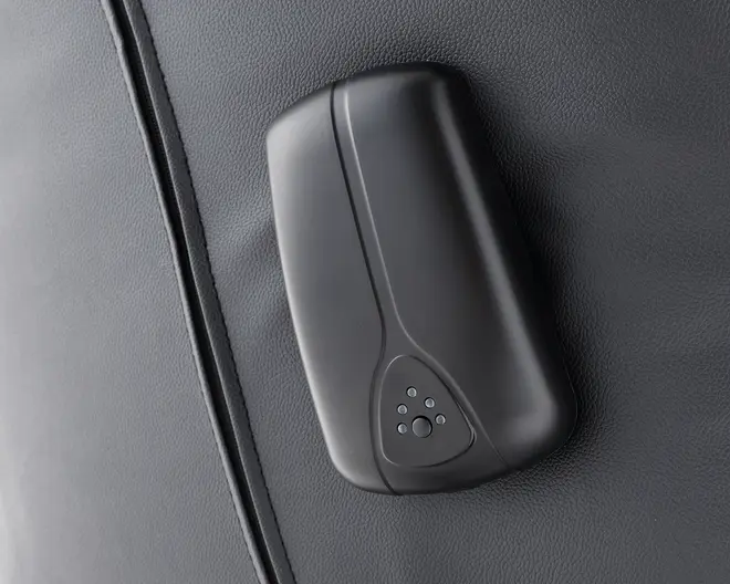 Drejestol m/indbygget fodskammel sort læder