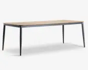 Havebord teak/aluminium 100x210 cm