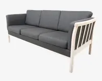 Sofa 3 Pers Tremmesofa Grå Stof