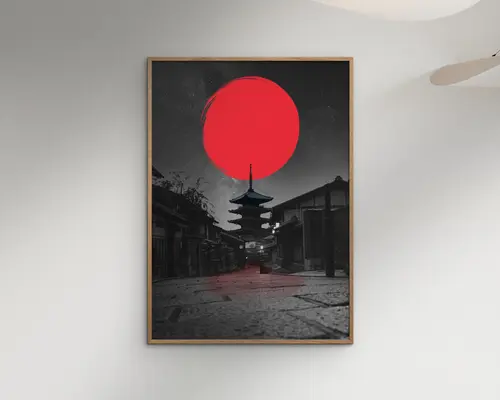 Lonely temple - Fadil Roze 30x40 cm