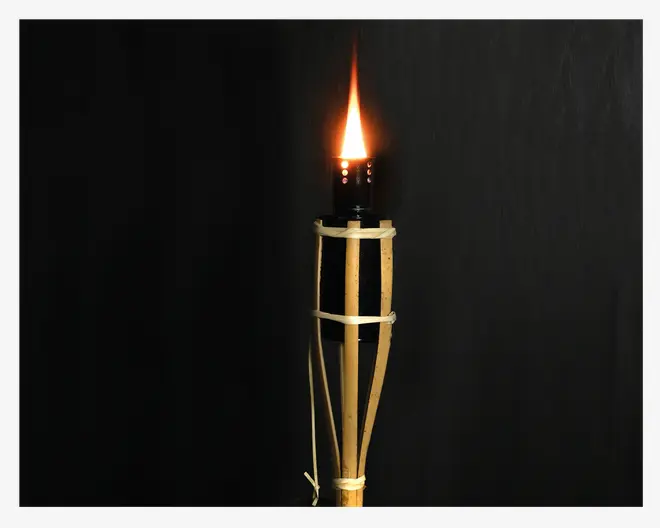 Bambus Fakkel M.Oliebeholder H.60cm