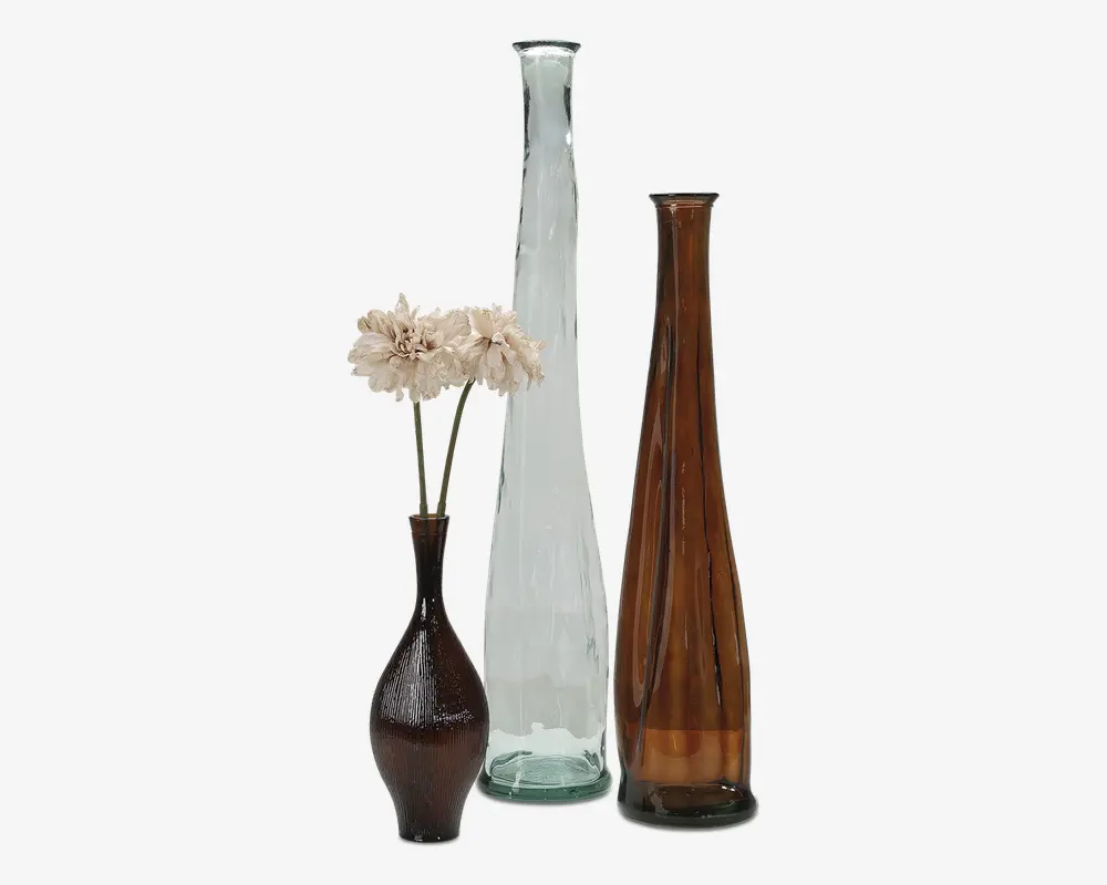 Gulvvase brun H. 80 cm