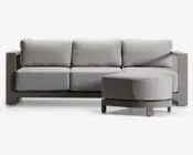 Puf/chaiselong lys grå/sand