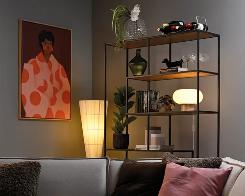 Canvas Woman with orange dots 70x100 cm