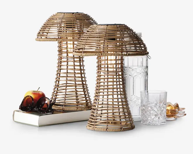 Solcelle svamp lanterne brun H.30,5 cm 