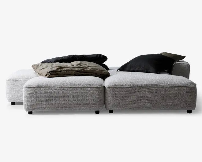 Sovesofa med open end og chaiselong højre