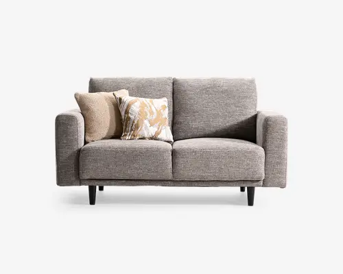 Sofa 2 pers brun med sorte ben