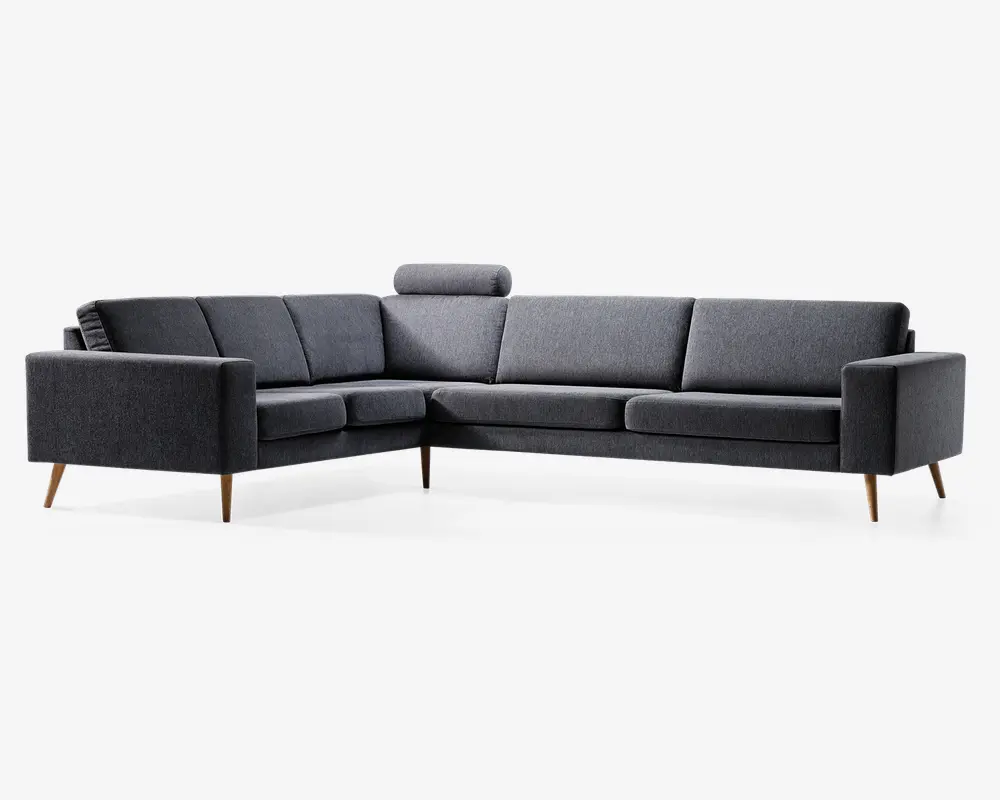Hjørnesofa Sienna i gråt stof