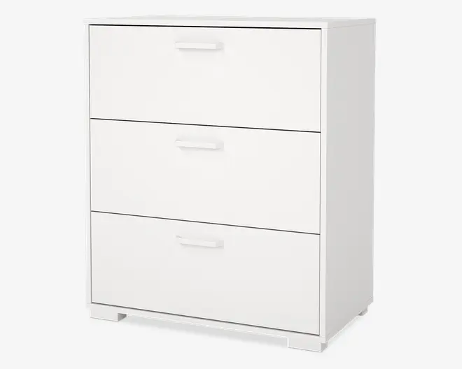 Kommode Sofia hvid med 3 skuffer 