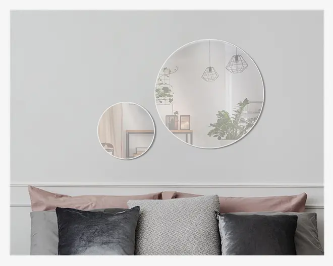 Spejl Cirkel Hvid Ø.100 cm