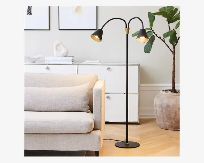 Gulvlampe Hygge sort H. 135 cm