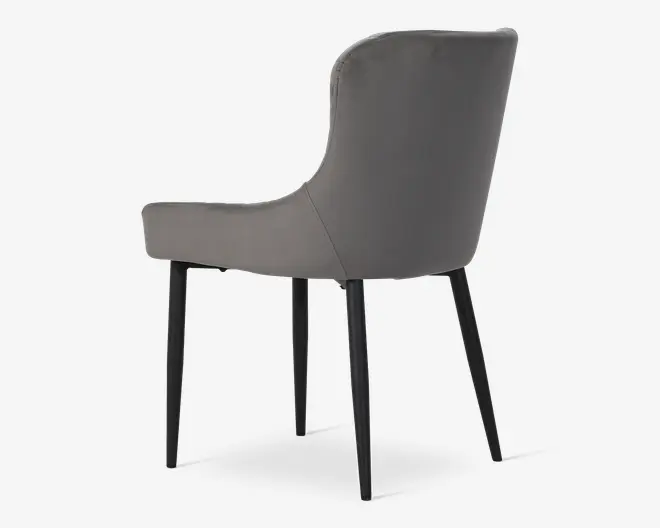 Spisebordsstol i grå velour