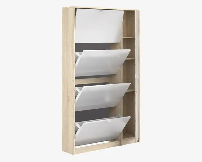 Skoskab Shoes m. 4 låger og spejldør