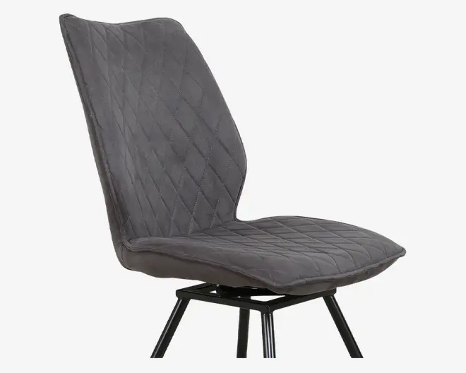 Spisebordsstol Navarra mørk grå med drejstel