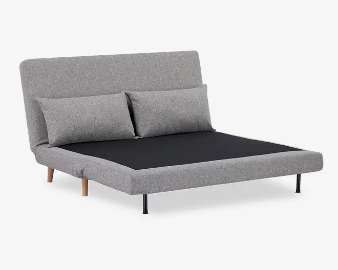 Sovesofa 2 pers. grå møbelstof