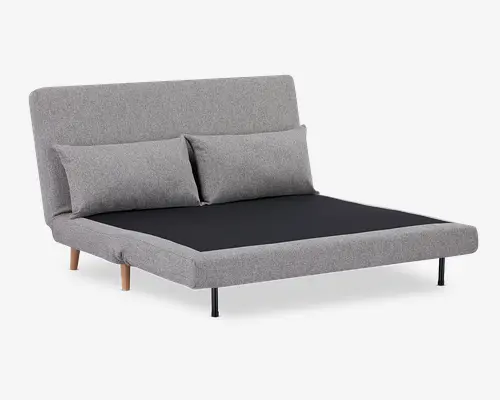 Sovesofa 2 pers. grå møbelstof