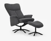 Drejestol Inkl. Fodskammel Grå