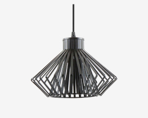 Loftlampe sort stål diamond 