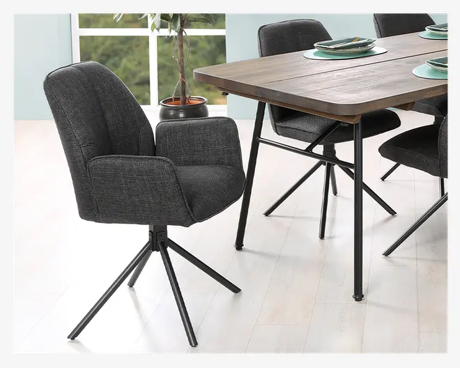 Spisebordsstol med drejestel og armlæn