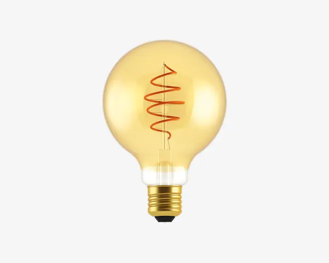 Deko Globepære Spiral Guldfarvet E27