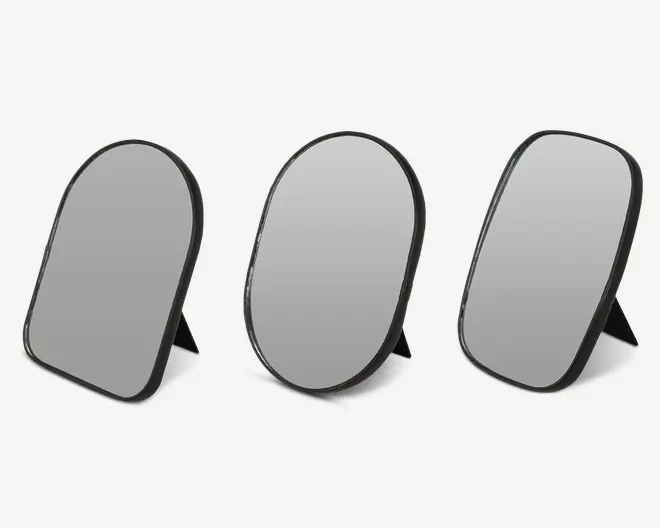 Bordspejl Sort H.22 x B.16 cm 