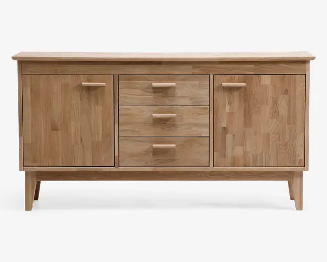 Skænk i hvidolieret eg B. 154 cm