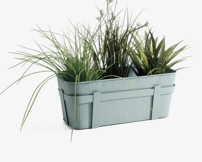 Altankasse metal blå L.41,5 cm 