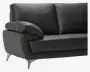Sofa 2 Pers. Sort kunstlæder/PU