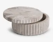 Krukke m/låg brun marmor Ø.15 cm 