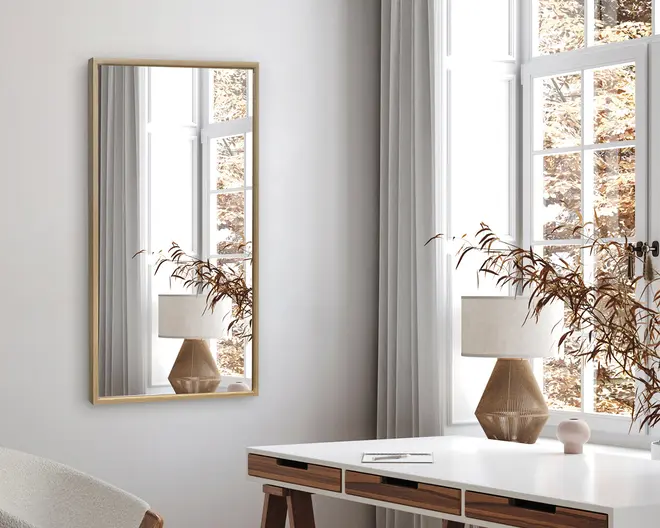 Spejl slim egetræ 40x80 cm 