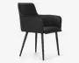 Spisebordsstol med armlæn i sort kunstlæder